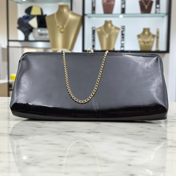 MCM Vintage Black Patent Leather Clutch Bag Purse - Picture 1 of 8